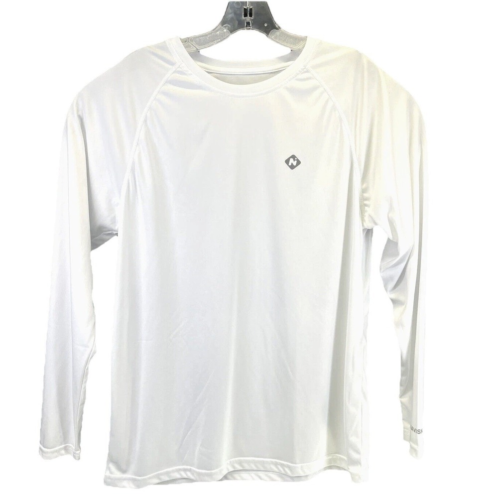 Naviskin Mens White Long Sleeve Performance Shirt Size Medium Moisture Wicking